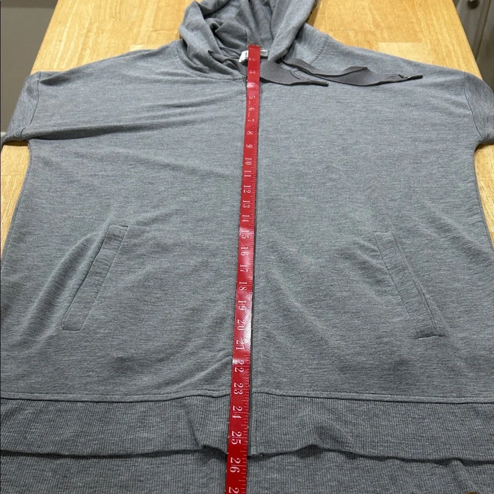 Gray Zip-Up Hoodie with Drawstring Lightweight Jacket - Picture 10 of 14